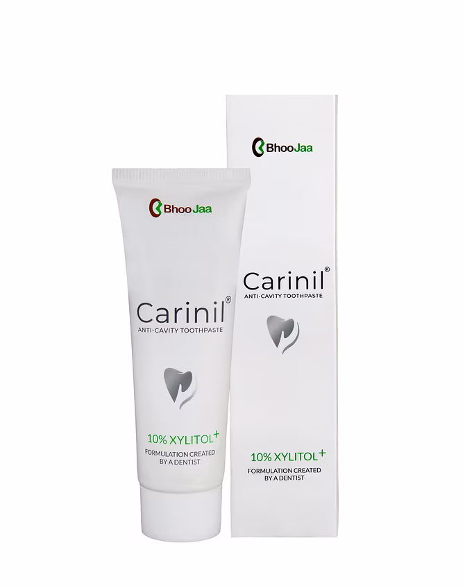 Carinil 10% Xylitol Toothpaste | Anti-Cavity, Diabetic Friendly | Prevents Dry Mouth and Ulcers| No SLS |No Paraben | No Artificial Colours or Flavours | with Fluoride and Herbs-100g-NATURAL MINT-1
