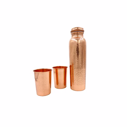 copper bottles and glass giftset