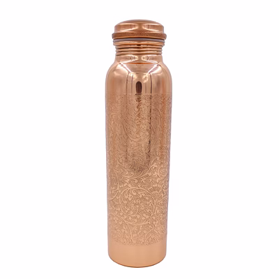 carved copper bottle