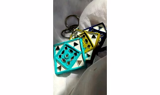Handmade Lippan Art Keychains (Set of 3)( multicolour)