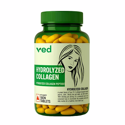vedayu hydrolyzed collagen - 3000mg with type 1 & 3 collagen powder