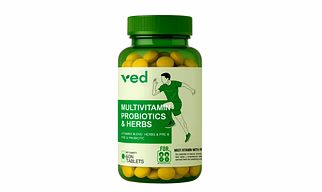 VEDayu Multivitamin Tablets for Men & Women with Probiotics & Ginseng | Multivitamin supplement with 45 Ingredients