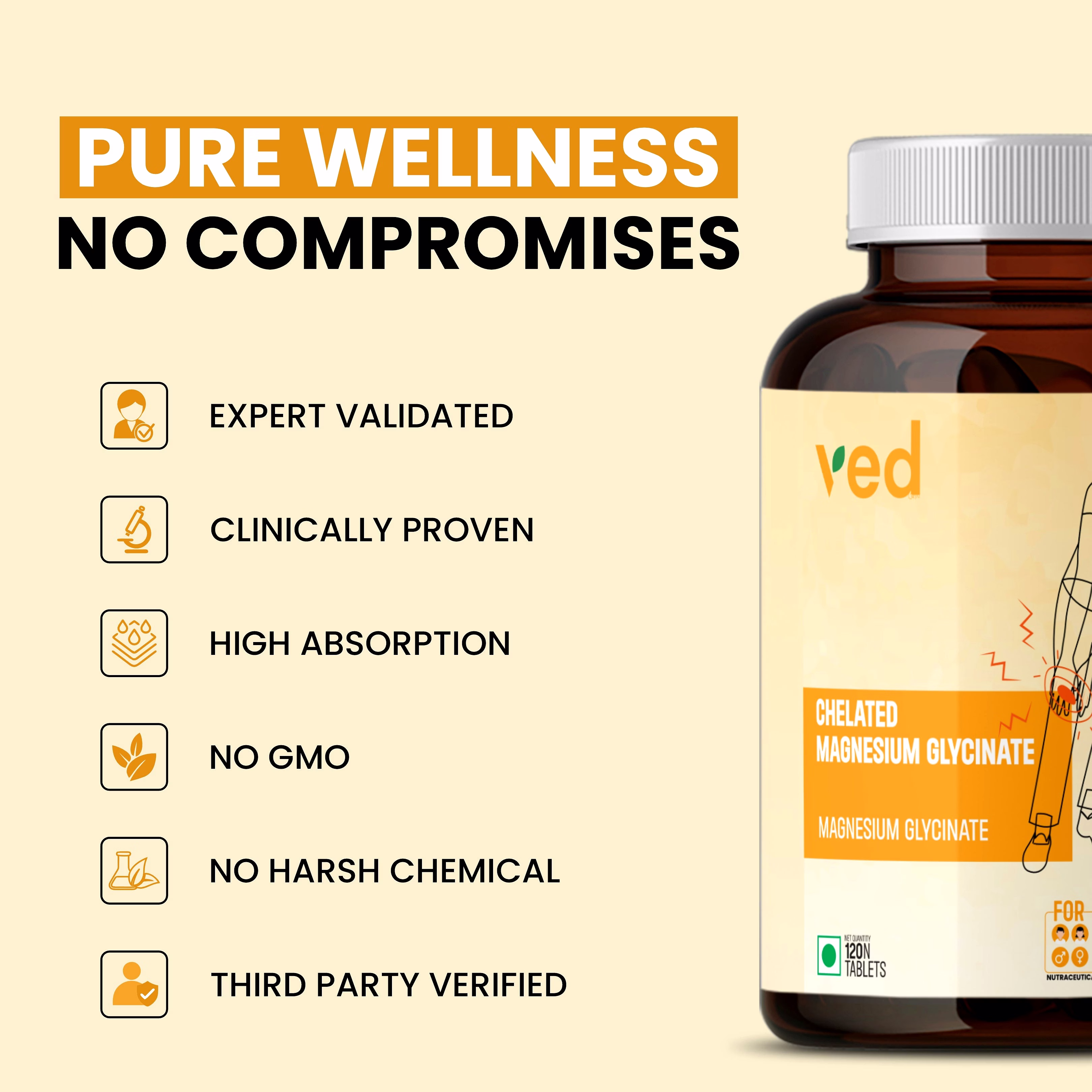 VEDayu Chelated Magnesium Glycinate 2000mg Per Serving Supplement image 5