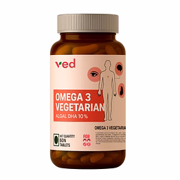 vedayu veg omega 3 1000mg - tablets for men & women with veg dha | without fish oil