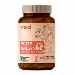 vedayu pcos supplement - 40:1 ratio 2000mg myo-inositol to 50mg d-chiro-inositol -veg tablets