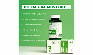 VEDayu Salmon Fish Oil Omega 3 Capsule 1000 mg - Softgel Capsules- Support Heart, Joint, Bone & Skin.