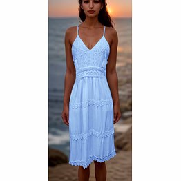 women's reyon mini dress , beach dress short white