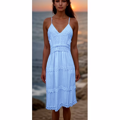 women's reyon mini dress , beach dress short white
