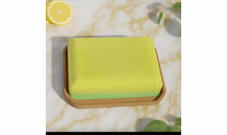 Private Label Premium Natural Handmade Lemon Basil Bi-Layered Soap (OEM & Bulk)