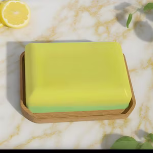 Private Label Premium Natural Handmade Lemon Basil Bi-Layered Soap (OEM & Bulk)