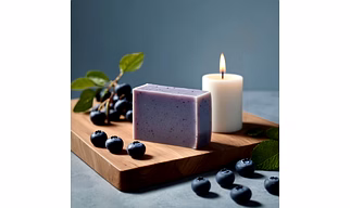 Private Label Premium Natural Handmade Blueberry Acai Berry Soap (OEM & Bulk)