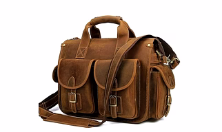 Premium Genuine Leather Travel & Office Briefcase with Multiple Utility Pockets and Detachable Shoulder Strap