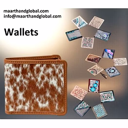 premium genuine leather hairon wallet with natural cowhide pattern, slim bi-fold design and card organizer