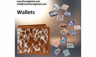 Premium Genuine Leather Hairon Wallet with Natural Cowhide Pattern, Slim Bi-Fold Design and Card Organizer