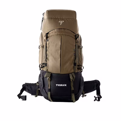 Mbax 60L Internal Fiber Frame Travel Backpack for Hiking Trekking Bag Camping Rucksack for Men &amp; Women with Rain-1