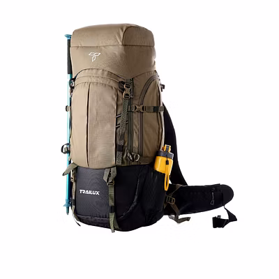 Mbax 60L Internal Fiber Frame Travel Backpack for Hiking Trekking Bag Camping Rucksack for Men &amp; Women with Rain-2