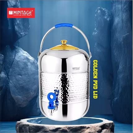 STAINLESS STEEL WATER POT ELEGANT (HAMMERED) 5 LTR-1