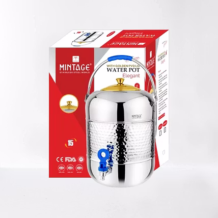 STAINLESS STEEL WATER POT ELEGANT (HAMMERED) 10 LTR-2