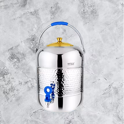 STAINLESS STEEL WATER POT ELEGANT (HAMMERED) 10 LTR-3