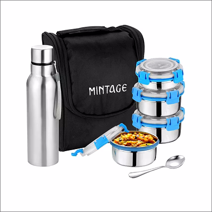 7 PCS LUNCH BOX SAFARI – Lock N Lock Stainless Steel Set with Bottle &amp; Insulated Bag-3