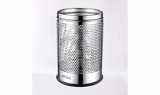 ROUND PERFORATED DUAL TONE DUSTBIN IN STAINLESS STEEL 202