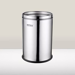 stainless steel 202 solid dual-tone paper bin dustbin