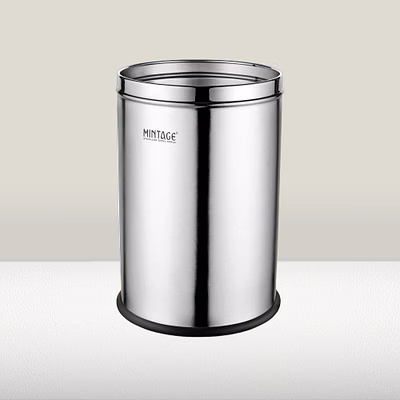 stainless steel 202 solid dual-tone paper bin dustbin