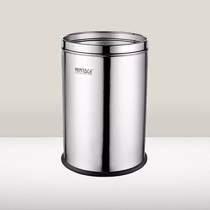Stainless Steel 202 Solid Dual-Tone Paper Bin Dustbin-12742759