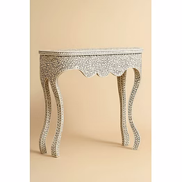 hand-polished bone console table