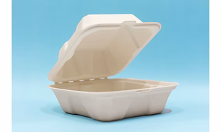 6 Inch Bagasse Clamshell Box – Biodegradable Sugarcane Pulp Takeaway Container