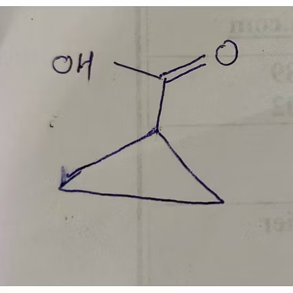 1. White powder of cyclopropane carboxylic acid, used as an industrial chemical and API intermediate