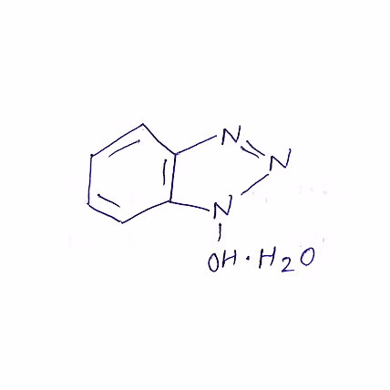 White powder form of 1-Hydroxy benzotriazole monohydrate (HOBT)used as an industrial chemical and AP