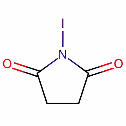 White powder form of N-Iodosuccinimide used as an industrial chemical and API intermediate.  
N-Iod