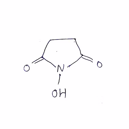 White powder form of N-Hydroxysuccinimide used as an industrial chemical and API intermediate.  
N-