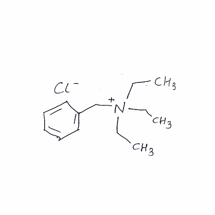 White powder form of N-Benzyl-N,N,N-triethylammonium chloride used as an industrial chemical and API