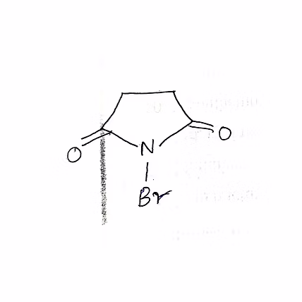 White powder form of N-Bromo succinimide used as an industrial chemical and API intermediate.  
N-B