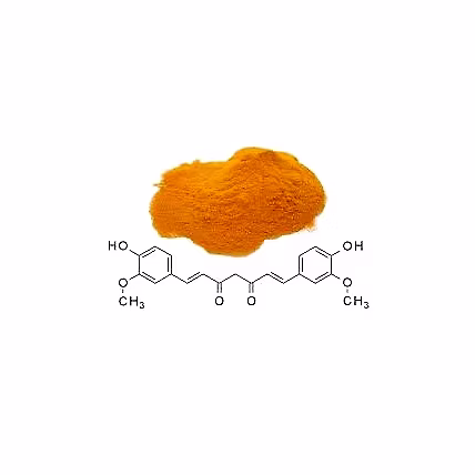 1. Bright yellow turmeric powder labeled as Curcumin USP herbal grade 95%, used for medicinal and he