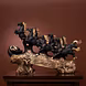 Elegant Black Galloping Horses Sculpture-12726185-sm