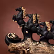 Elegant Black Galloping Horses Sculpture-3-sm
