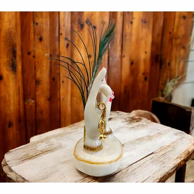Krishna Flute and Peacock Feather Handcrafted Figurine – Divine Home Decor by P&amp;R Groups-3