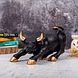 Dynamic Black Charging Bull Figurine with Gold Accents – Powerful Home Decor by P&amp;R Groups-12726277-sm