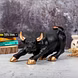 Dynamic Black Charging Bull Figurine with Gold Accents – Powerful Home Decor by P&amp;R Groups-2-sm