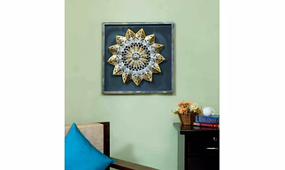 Intricate Golden Mandala Wall Art – Elegant Metal Decor by P&R Groups