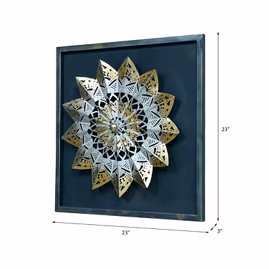 Intricate Golden Mandala Wall Art – Elegant Metal Decor by P&amp;R Groups-2