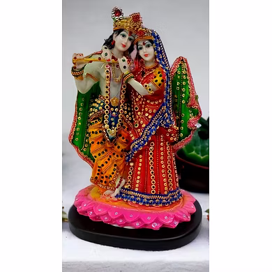 Colorful Radha Krishna Figurine – Enchanting Home Decor by P&amp;R Groups-1