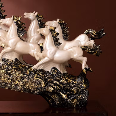 Majestic Eight Horse Figurine – Powerful Prosperity Decor by P&amp;R Groups-3