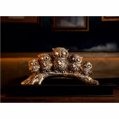 Elegant Owl Family Figurine – Wisdom and Charm Decor by P&amp;R Groups-12727517