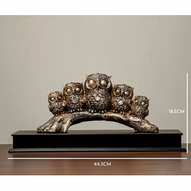 Elegant Owl Family Figurine – Wisdom and Charm Decor by P&amp;R Groups-3