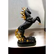 Majestic Black Stallion Statue with Golden Accents-2-sm