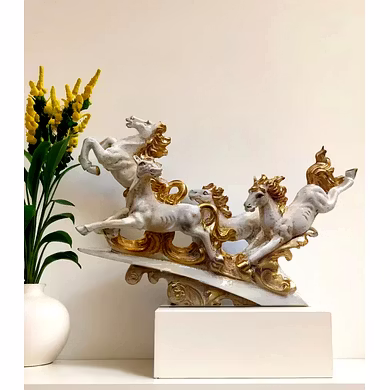 Majestic Galloping Horses Statue-2